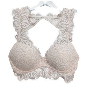 Victoria's Secret PINK Date Push Up Bralette Size S Pink Lace Padded Lingerie
